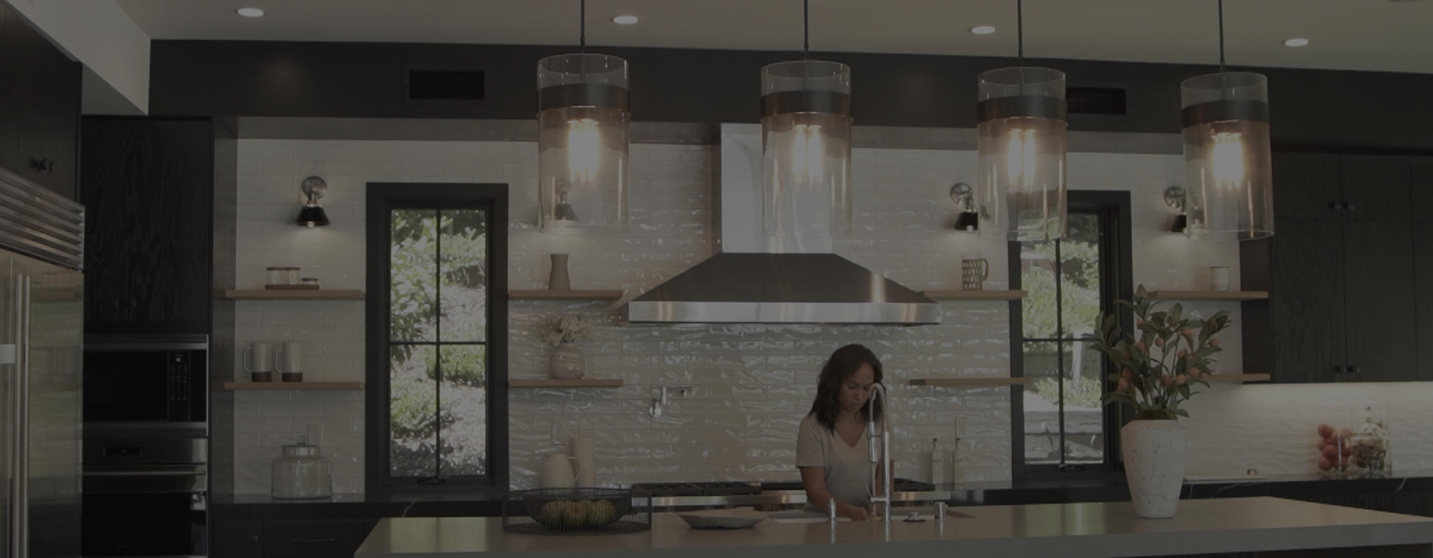 Kitchen with lighting