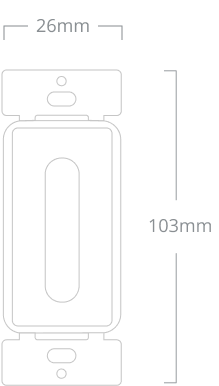 Smart switch diagram showing 103mm by 26mm dimensions