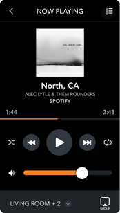 Now Playing screen on Brilliant Smart control