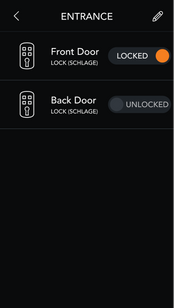 Entrance screen on brilliant smart control