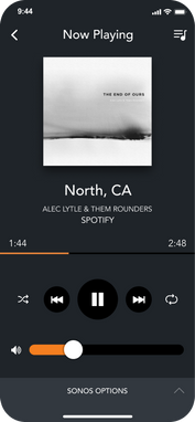 Now Playing screen on Brilliant Mobile app