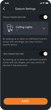 Motion Control from brilliant mobile app