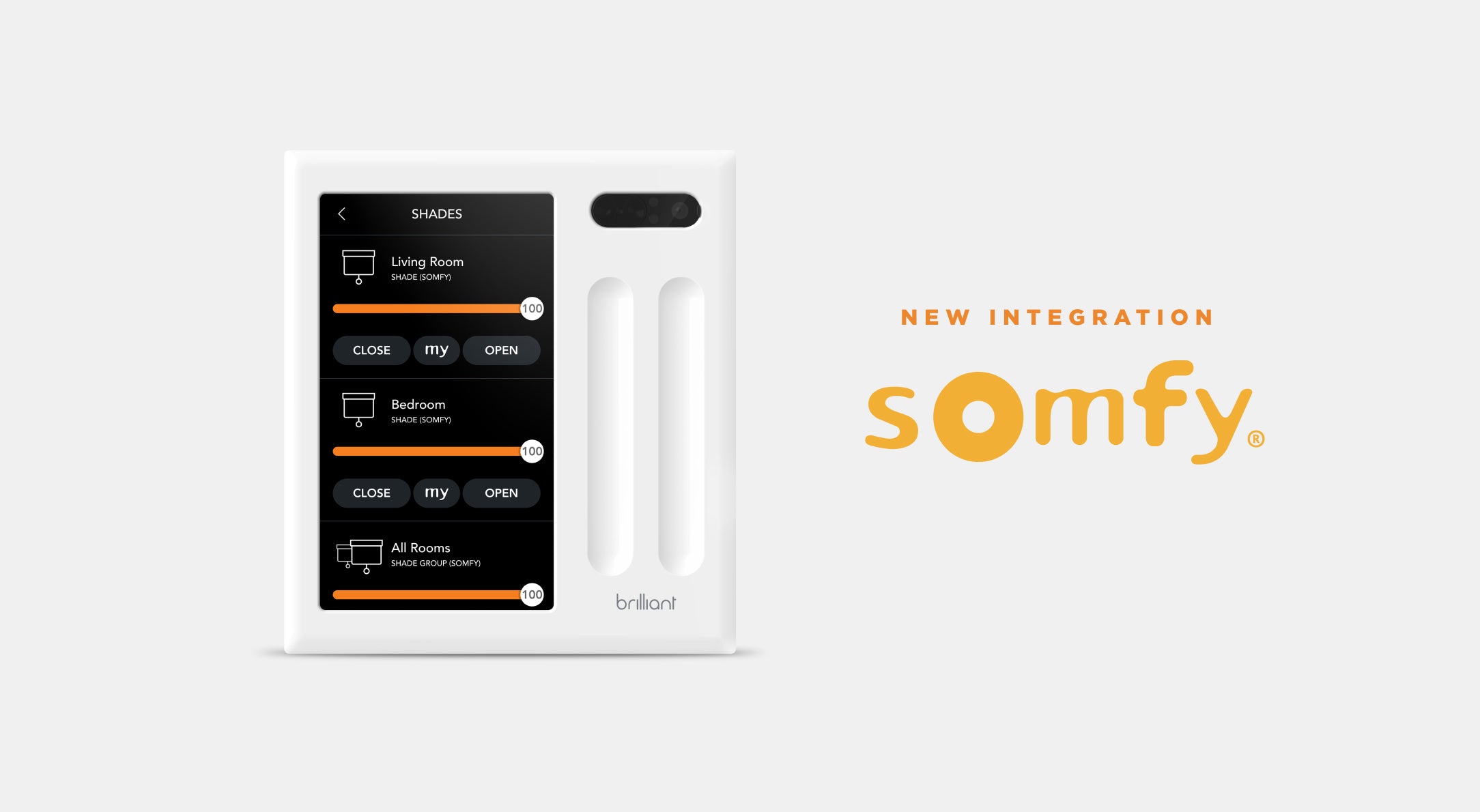 Brilliant launches new Somfy integration