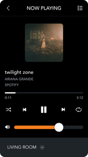 Select and play music with brilliant smart control