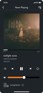 Select and play music with brilliant mobile app