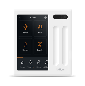 Brilliant smart home control actions panel