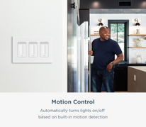 man using light switch motion