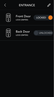 Entrance screen on brilliant smart control