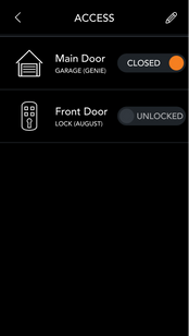 Control garage from brilliant smart control