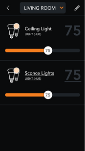 Adjust Lighting from brilliant smart control