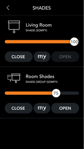 Shade Control from brilliant smart control