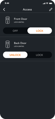 Entrance screen on brilliant mobile app