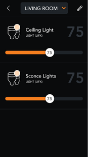 Adjust Lighting from brilliant smart control