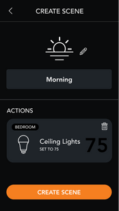 Create scenes on brilliant smart control