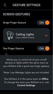 Slider and Gesture Control on brilliant preview