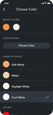 Adjust Lighting with brilliant mobile app
