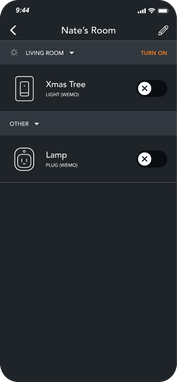 Entrance screen on brilliant mobile app