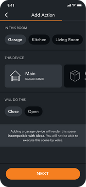Create scenes from brilliant mobile app