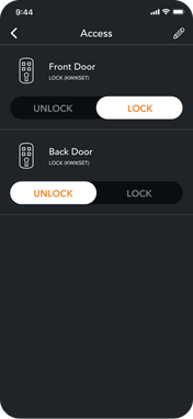 Slider & Gesture Settings on brilliant mobile app