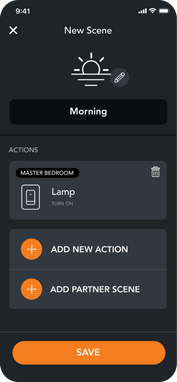 add action screen on brilliant mobile app