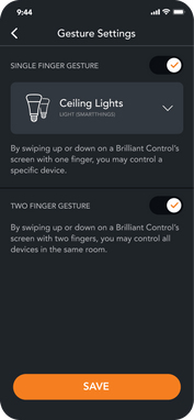 Slider and Gesture Control on mobile app