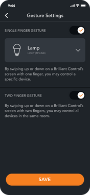 Slider and Gesture Control on mobile app