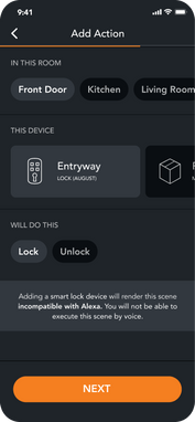 front door screen on mobile app