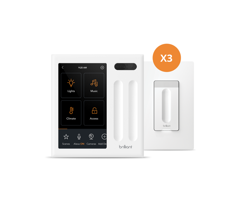 2-Switch Panel + 3 Dimmer Switches